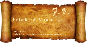 Friedrich Vince névjegykártya