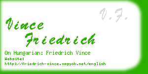 vince friedrich business card